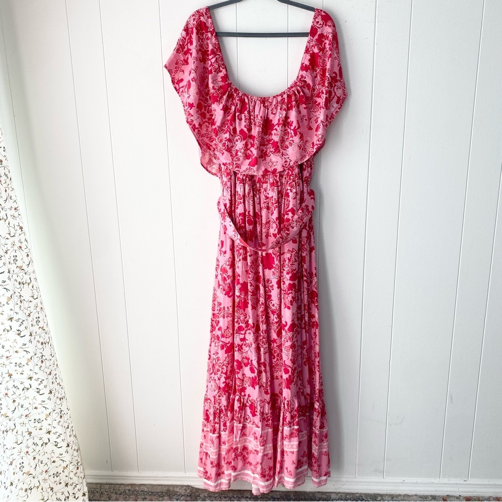 Sugarlips Aiza Floral Otis Off The Shoulder Maxi Dress Curve Size 2X New! - Picture 4 of 15